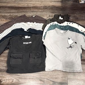 Zara Boys Toddler Lot of Shirt Sweatshirt Bundle Black Brown Green White Tee